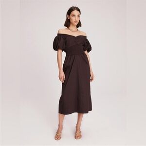 A.L.C. Adena Puff Sleeve Dress Medjool, Size 6‎